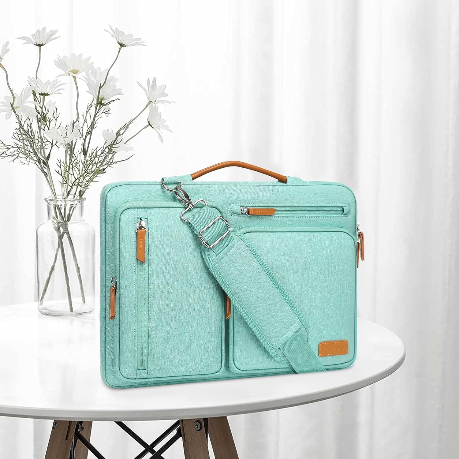 MOSISO 15-15.6"Laptop Shoulder Bag Adjustable Strap 360 Protective Soft Tablet Sleeve Computer Bag