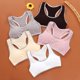 thumbnail image 1 of Kids Cotton Sports Training Bra Underwear Solid Color Striped Printed Scoop Neckline Teenage Puberty Girl Wireless Bralette VestBeige He Qiyong unisex, 1 of 1