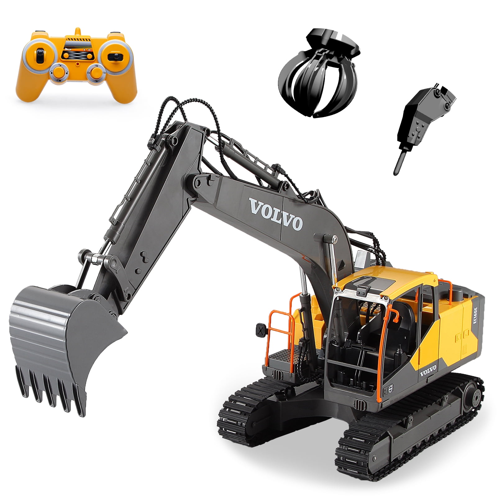 DOUBLE  E 17 Channel Full Functional Remote Control Truck Metal Shovel RC with 2 