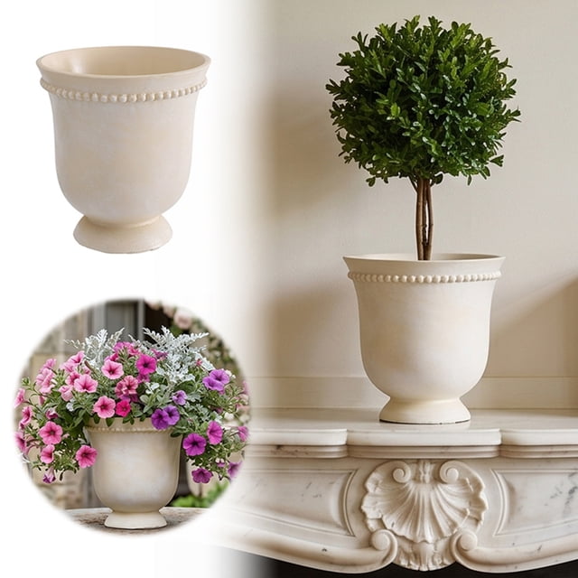 ZZHZGZ on Sale White Pedestal with Beaded Rim for Indoor Outdoor Display
