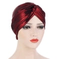 thumbnail image 2 of Turbans for Women Soft Pre Tied Knot Fashion Pleated Turban Cap Beanie Headwrap Sleep Hat, 2 of 7