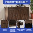 thumbnail image 5 of Wooflex Cabinet with Adjustable Shelves, Magnetic 4 Door, Foot Pads, Microwave Toaster Stand, Brown, 5 of 10