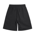 thumbnail image 2 of Men Shorts Jeans Below Knee Men's Cargo Shorts with Elastic Waist Drawstring,Plus Size Summer Wide Leg Shorts with Multi Zipper Pocket Black XXL, 2 of 8