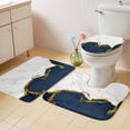 thumbnail image 2 of Navy Blue Gold Marble Bath Mat 3 Piece Bathroom Rug Set, Modern Abstract Marble Crack Texture Non Slip Bath Rug Contour Mat and Toilet Lid Cover, Absorbent Shower Mats Soft Bath Rugs and Mats Sets, 2 of 8