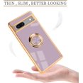 thumbnail image 2 of Compatible for Google Pixel 7a Case with Ring Holder Kickstand [with Magnetic] Soft TPU Shockproof Electroplated Protective Phone Case for Pixel 7a - Purple, 2 of 6