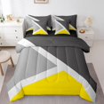 thumbnail image 1 of YST Yellow And Grey Geometric Triangle Bed In A Bag, 7-Piece, Modern Geometry, Twin, 1 of 5