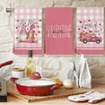 thumbnail image 6 of Valentine''s Day Kitchen Towel Pink Romantic Truck Love Gnome Dish Towel Buffalo Plaids Sweet Hand Drying Tea Towel for Wedding Anniversary Cooking Baking, 18 x 26 Inch, Set of 4, 6 of 6
