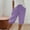 Purple plus size capri pants a1, variant on Women's Plus Size Capri Pants Drawstring Elastic Waist Loose Casual Solid Cropped Shorts Trousers for Summer Beach Party Lounge, Dark Blue 3XL