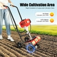 thumbnail image 6 of 52CC 2-Stroke Gas Powered Garden Tiller, Handheld Cultivator with 1.9kW Power, 7000RPM Engine for Tilling, Weeding, and Soil Loosening, 6 of 10