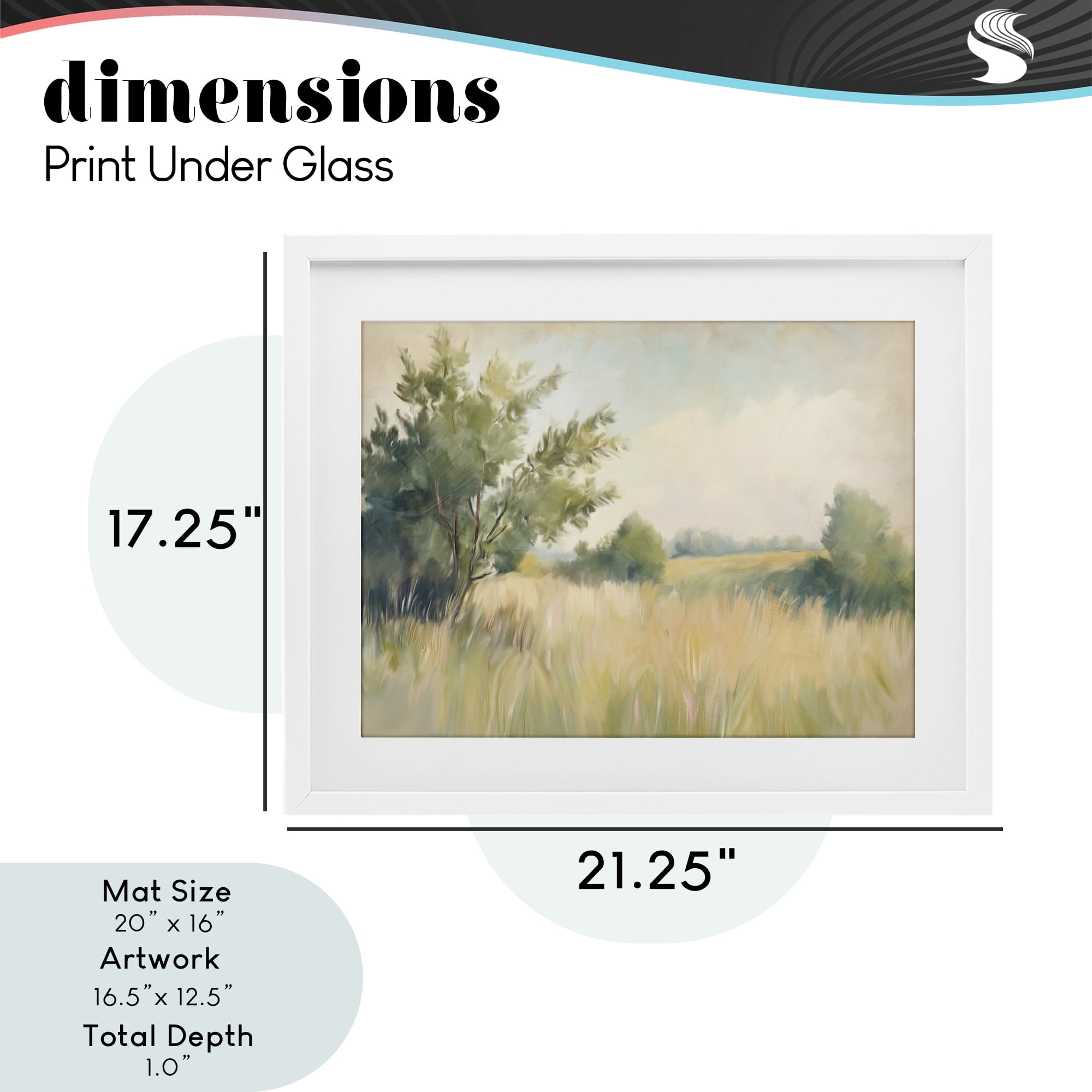 Stupell Industries Summer Green Meadow White Framed Print Under Glass, design by Kim Allen