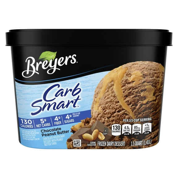 Breyers CarbSmart Chocolate Peanut Butter Ice Cream Frozen Desserts, 1.5 Qt