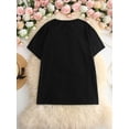 thumbnail image 3 of Plus Size Printed Round Neck Short Sleeve T-Shirt for Women in Western Style for Easter., 3 of 5