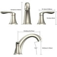 thumbnail image 5 of HOSSLLY Widespread Bathroom Faucets 8 inch Brushed Nickel Arc 2 Handle Lavatory Faucet, 5 of 7