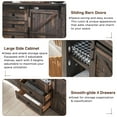 thumbnail image 6 of OKD 60" Farmhouse Dresser 4 Drawer Modern Storage Cabinet with Sliding Barn Door for Bedroom, Chest of Drawers Wood Organizer TV Stand for Living Room, Dark Rustic Oak, 6 of 6