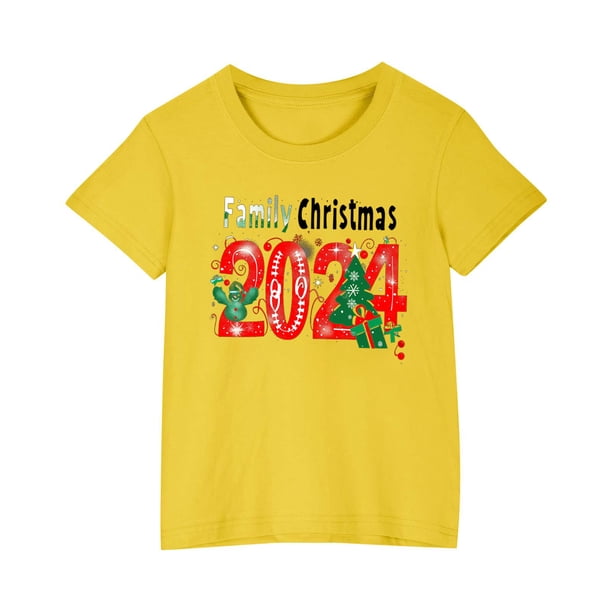Fiudx Blusas Navideñas, Camisas Suaves para Niños, Blusas de Diseño Moderno para Niñas, Camisetas Casuals para Niños, Atuendos Diarios para Viajes Escolares, Ropa para Niños y Niñas, Lavado a Mano.