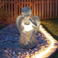 thumbnail image 4 of Almencla Statue Solar Power Light Outdoor Sculpture Lawn Ornament Boy, 4 of 8