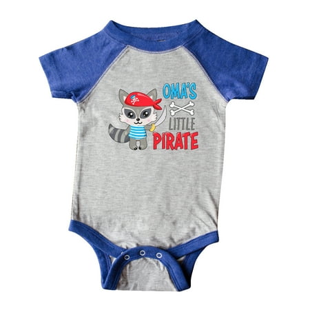 

Inktastic Oma s Little Pirate Cute Raccoon with Sword Gift Baby Boy or Baby Girl Bodysuit