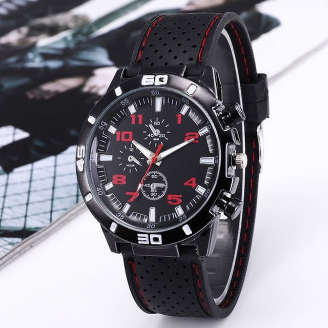 Reloj deportivo de moda Glue para hombre, correa de línea de coche, reloj de silicona para estudiantes