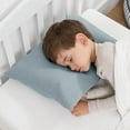 thumbnail image 3 of Comfy Cubs Toddler Pillow with Muslin Pillowcase, 13" x 18" - Microfiber Fill, Pacific Blue (2 Pack), 3 of 7