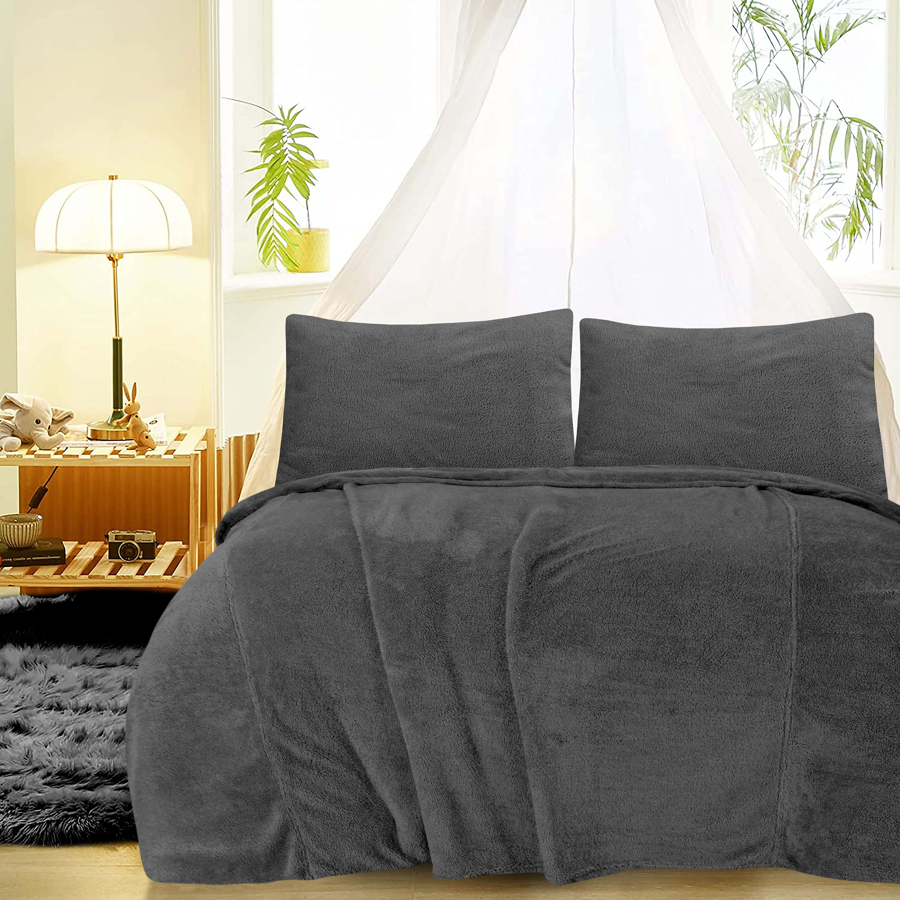 Enviohome Sherpa Fleece Comforter Set Soft, Fluffy Warm Microfiber
