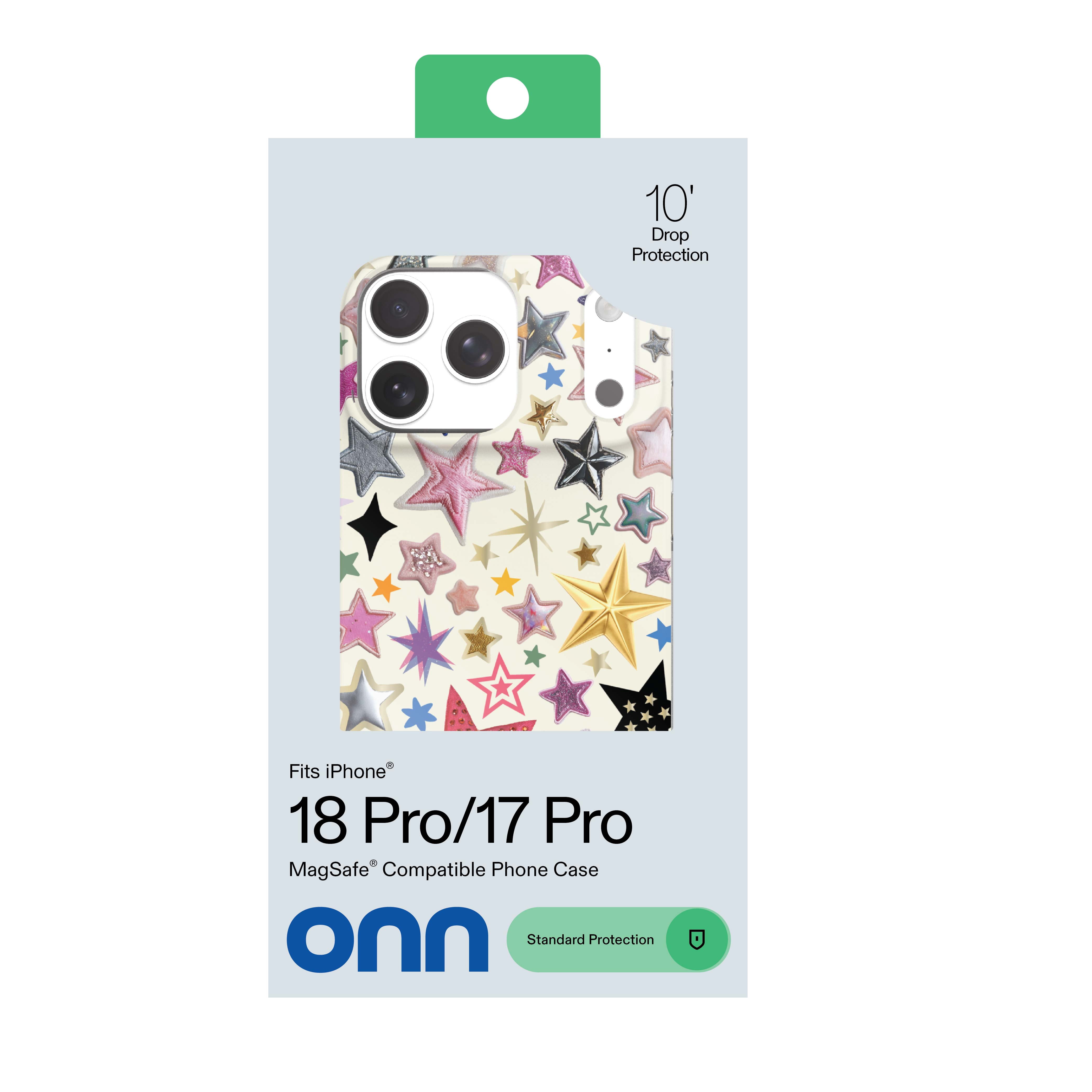 onn Phone Case for iPhone 18 Pro / 17 Pro, MagSafe Compatible - Multicolor Stars