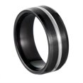 thumbnail image 1 of Anillo de bodas de silicona Dinheiro para hombre - Borde superior biselado cepillado, 1 of 5