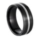 thumbnail image 1 of Alianza de boda de silicona para hombre - Borde superior cepillado biselado, 1 of 5