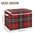 thumbnail image 3 of Red Black Tartan Plaids Fabric Texture Foldable Storage Bin with Lid and Handle Collapsible Storage Box 16.5 x 12.6 x 11.8 inches, 3 of 7