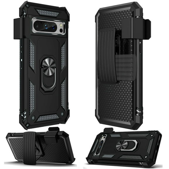 XPM for Google Pixel 10 Pro XL Phone Case, Hybrid Combo Belt Clip Holster with Ring Stand Holder, Military Grade Fit Magnetic Car Mount Shockproof Cover for Pixel 10 Pro XL (Black)