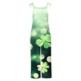 thumbnail image 6 of lcziwo Jumpsuits for Women 2025 St. Patrick's Day Sleeveless Straps Overalls Funny Irish Clover Graphic Print Rompers Summer Cotton Linen One Piece Pants Green S, 6 of 6