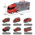 thumbnail image 6 of Hesroicy 1 Set Truck Container Toy Miniature Fire-Truck Engineering Truck Police-Car Diecast Alloy Vehicle Toy 1:50 Scale Portable Car Transporter Children Boy Toy Birthday Gift, 6 of 8