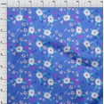 thumbnail image 3 of oneOone Polyester Lycra Blue Fabric Leaves & Flower Dress Material Fabric Print Fabric By The Yard 56 Inch Wide, 3 of 4