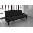 DHP Aiden Black Metal Futon Frame with Coil Full Futon Mattress