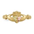 thumbnail image 4 of Primal Gold 10 Karat Yellow Gold with 12 Karat Rose and Green Accent Black Hills Claddagh Ring, 4 of 7