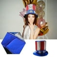 thumbnail image 2 of YUUZONE Adu1t Sam Red White Blue Sequin Top Hat Stars Stripes Caps Bowtie Forth of July Supplies Stovepipe Hat, 2 of 15