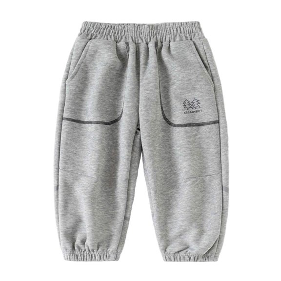 Qingpeng Boys Girls Casual Sweatpants Elastic Waist Side Pocket Outdoor Running Jogging Long Athletic Pants for Kids