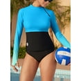 thumbnail image 3 of Sociala Womens Gradient Rash Guard UPF 50+ Swim Shirts Surfing Top with Thumb Hole, 3 of 6