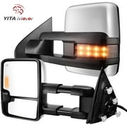 Ledkingdomus Tow Mirrors Power Heated for 2014-2018 Chevy Silverado Sierra 1500 2500HD 3500HD