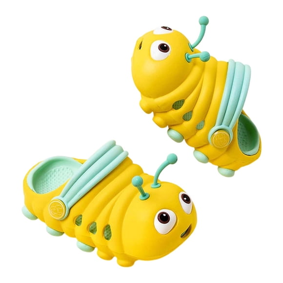 Toddler Slippers,Boys Breathable Summer Slippers Toddlers Lightweight Kids Sandals Indoor Outdoor Comfortable Slides,Kids Slippers,Yellow,3.5-4 Years