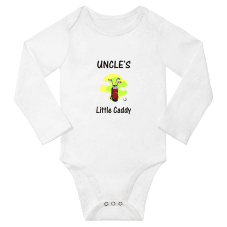 

Uncle s Little Caddy Funny Baby Long Sleeve Bodysuit Boy Girl Unisex (White 12-18M)