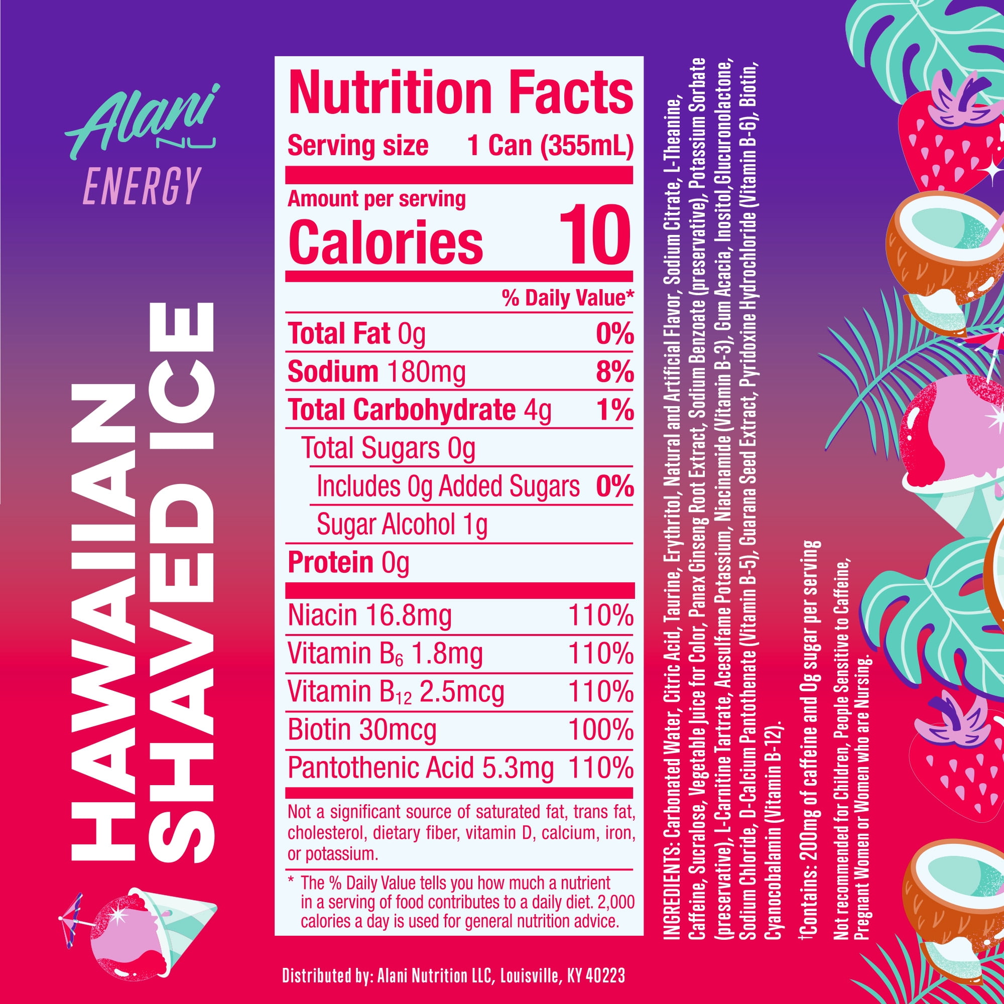 Alani Nu, Hawaiian Shaved Ice, 12 fl oz, Single Can