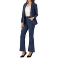 thumbnail image 4 of INSPIRE CHIC 2 Piece Work Suit for Women's Business Formal Double-Breasted Blazer and Pants Set XL Dark Blue, 4 of 6