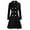 Black, variant on Women's Elegant British Style Trench Coat Lapel Collar Double Breasted A Line Mid Long Jacket with Pockets