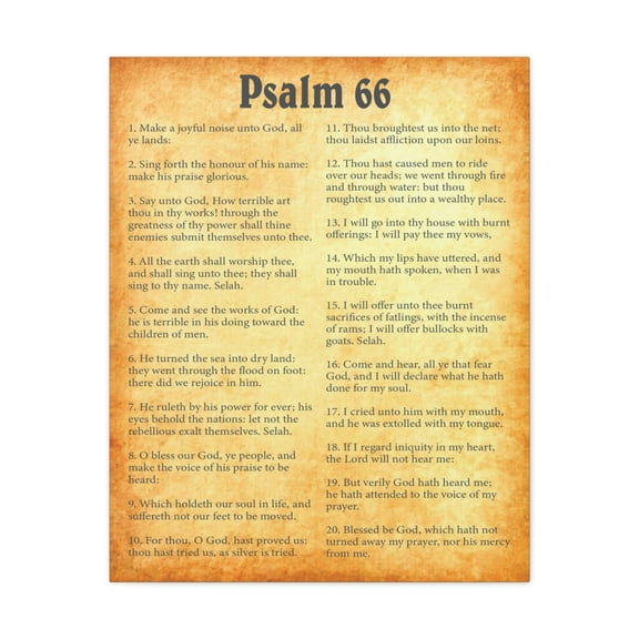 Scripture Walls Psalm 66 Chapter Gold Bible Canvas Christian Wall Art Ready to Hang Unframed