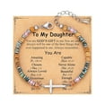 thumbnail image 2 of Top-keivon Gifts for Women To My Daughter Cross Bracelet Faith Easter Catholic Religious Christian Jewelry, Meaningful Baptism Communion Natural Beads Bracelets, 2 of 95