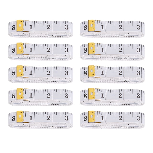 10 Pcs Ruban Adhésif Double Échelle Flexible 2.0 x 300cm pour Mesure de Perte de Poids Blanc