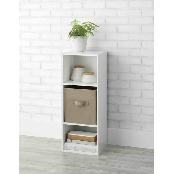 Mainstays Adjustable 3-Shelf Organizer Bookcase, White