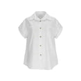 thumbnail image 5 of Gfyviroh Linen Shirts for Women Short Sleeve Summer Lightweight Shirts Button Front Pockets Loose Shirts, 5 of 7