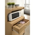 thumbnail image 5 of Hodedah Wheeled Microwave Cart with Drawer and Cabinet Storage, Beech, 5 of 5