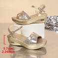 thumbnail image 6 of HEWUQI Orthopedic Sandals for Women 2026 Wedge Platform Dressy Casual Heels Glitter Summer Comfortable Beach Vacation Party Shoes Gold Size 10.5, 6 of 7